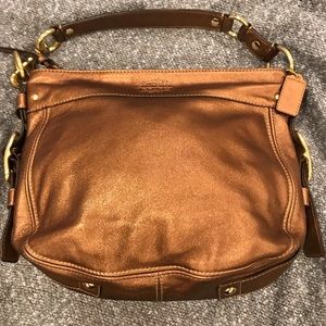 BRONZE BEAUTY COACH HOBO WITH GOLD/BRASS HARDWARE